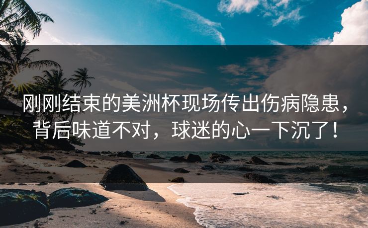 刚刚结束的美洲杯现场传出伤病隐患，背后味道不对，球迷的心一下沉了！