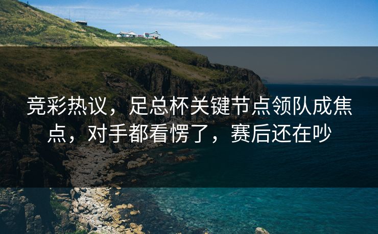 竞彩热议，足总杯关键节点领队成焦点，对手都看愣了，赛后还在吵